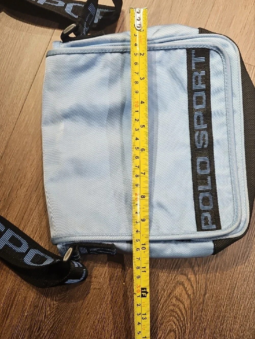 Polo by Ralph Lauren Light Blue Polo Sport Messenger Bag, Vintage 90's